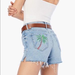 Mother High Waisted Rascal Slit Fray Shorts Sz 25
